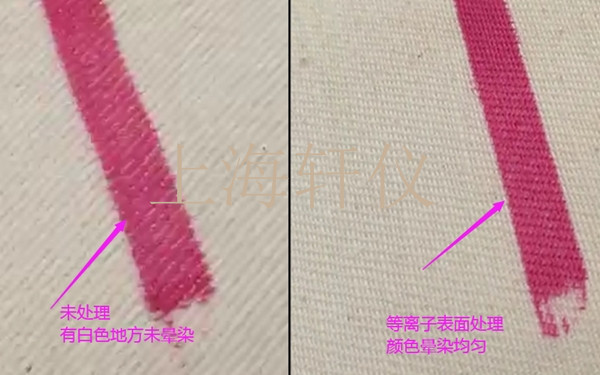 棉布等离子表面处理前后对比